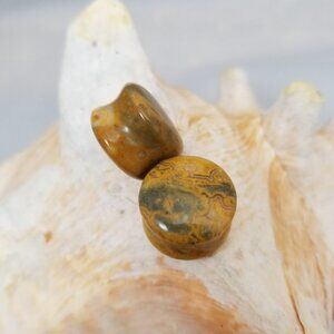 Pair Crazy Lace Agate organic plugs gauge double flare stretchers 16 mm 5/8 NWT